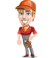 Auto Mechanic Guy Cartoon Vector Character AKA Kyle the Problem Solver